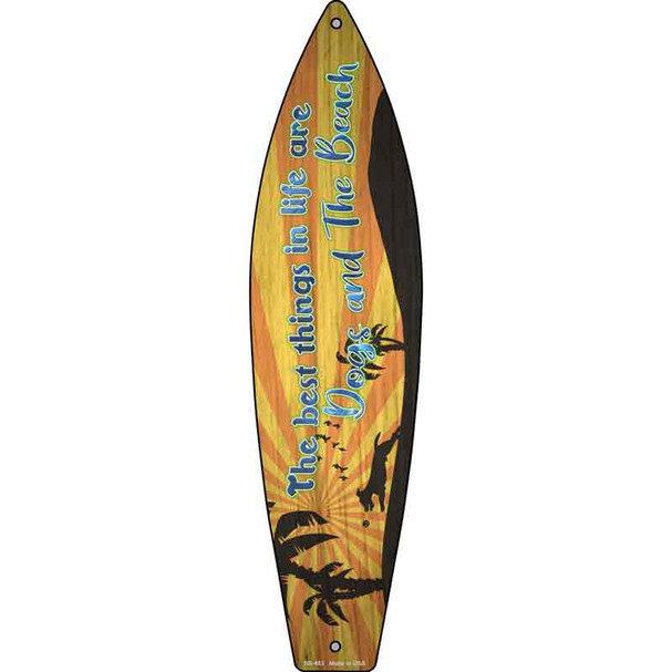 Dogs and The Beach Wholesale Novelty Metal Surfboard Sign