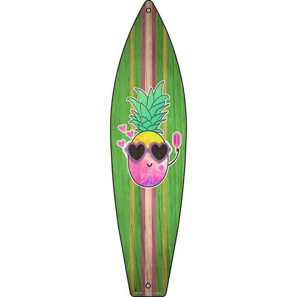 Water Color Pineapple Wholesale Novelty Metal Surfboard Sign