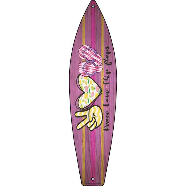 Peace Love Flip Flops Wholesale Novelty Metal Surfboard Sign