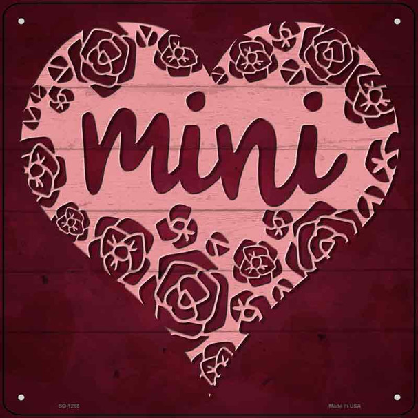 Mini Heart Rose Wholesale Novelty Metal Square Sign