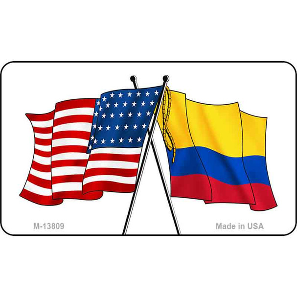 Colombia USA Crossed Flags Wholesale Novelty Metal Magnet