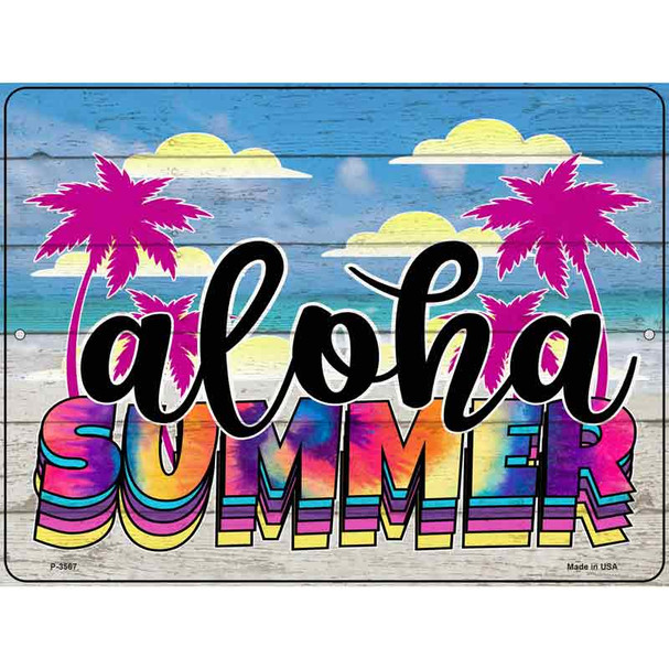 Aloha Summer Tie Dye Wholesale Novelty Metal Parking Sign