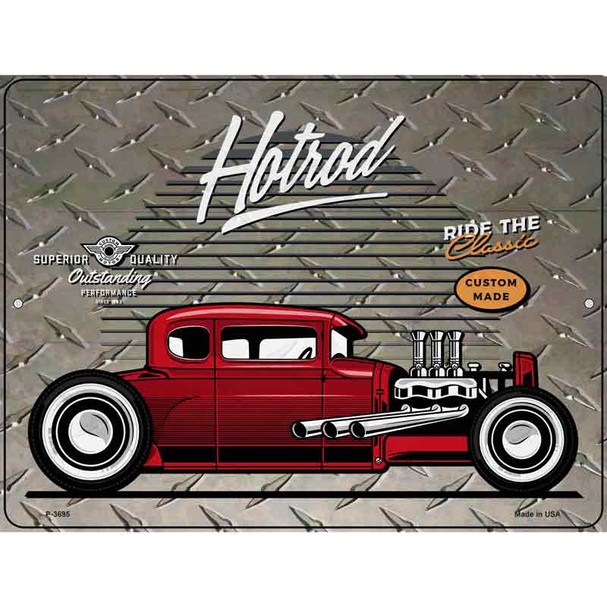 Red Hotrod Wholesale Novelty Metal Parking Sign