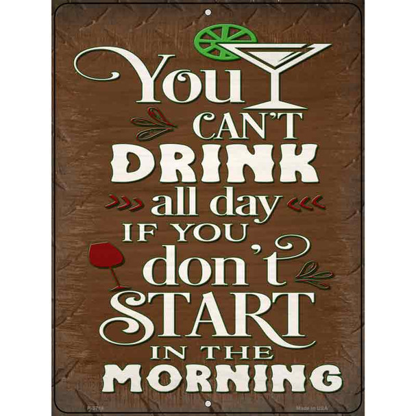 Start In The Morning Wholesale Novelty Metal Parking Sign