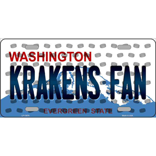 Krakens Fan Washington Overlay Wholesale Novelty Metal License Plate Tag