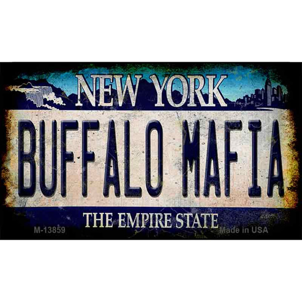 Buffalo Mafia NY Blue Rusty Wholesale Novelty Metal Magnet