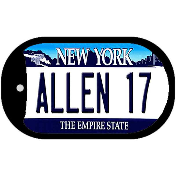 Allen 17 NY Blue Wholesale Novelty Metal Dog Tag Necklace
