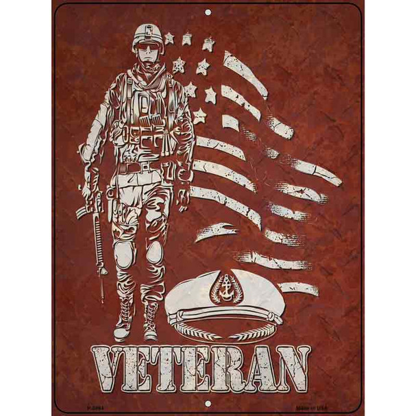 Veteran With Soldier Wholesale Novelty Metal Parking Sign