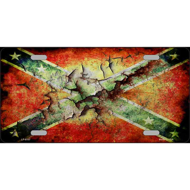 Confederate Flag Rusted Novelty Wholesale Metal License Plate