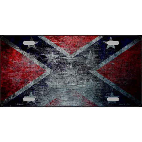 Confederate Flag Scratched Novelty Wholesale Metal License Plate
