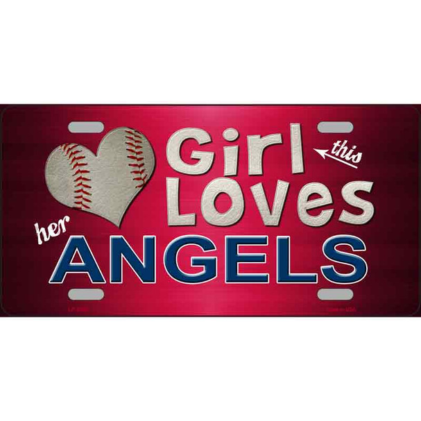 This Girl Loves Her Angels Novelty Wholesale Metal License Plate