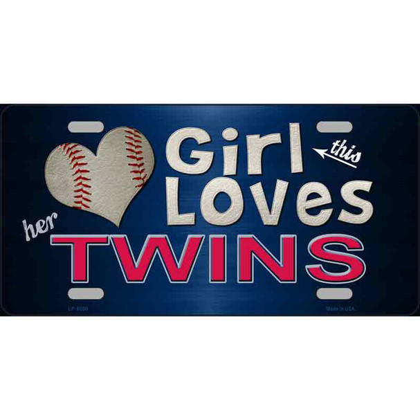 This Girl Loves Her Twins Novelty Wholesale Metal License Plate