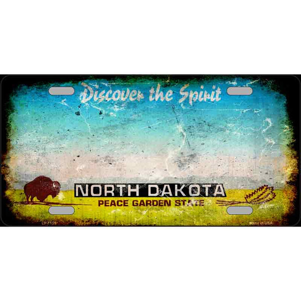 North Dakota State Rusty Novelty Wholesale Metal License Plate