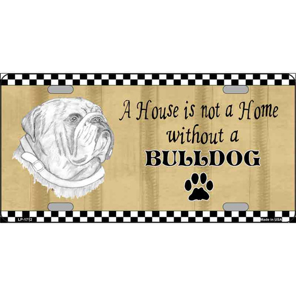 Pencil Sketch Bulldog Wholesale Metal Novelty License Plate