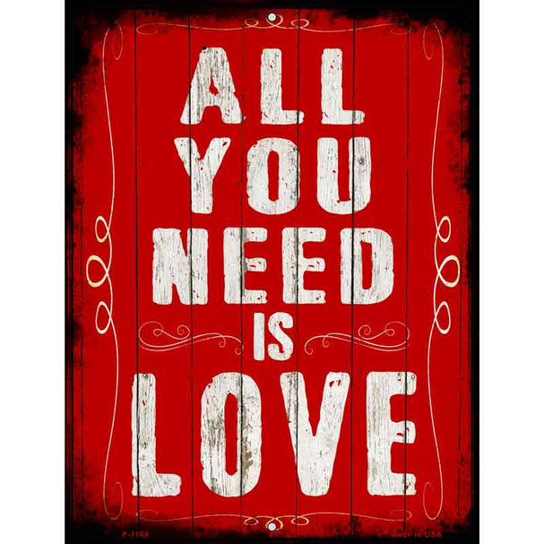 All You Need Is Love Wholesale Metal Novelty Parking Sign