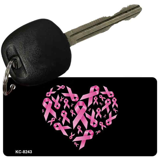 Pink Ribbons Heart Wholesale Novelty Key Chain