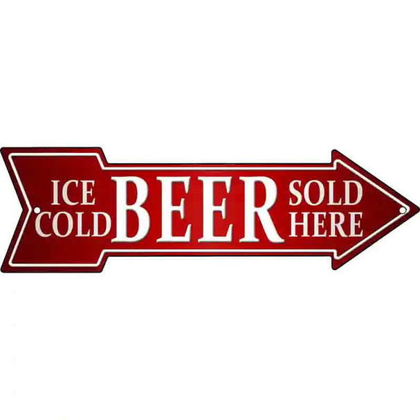 Ice Cold Beer Sold Here Wholesale Novelty Metal Arrow Sign