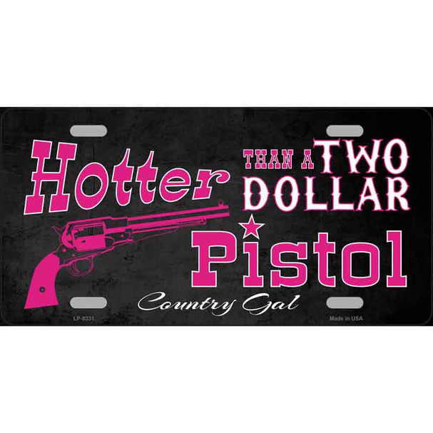 Two Dollar Pistol Novelty Wholesale Metal License Plate