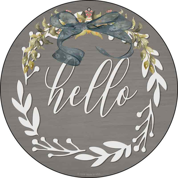 Hello Wreath Wholesale Novelty Metal Circle Sign