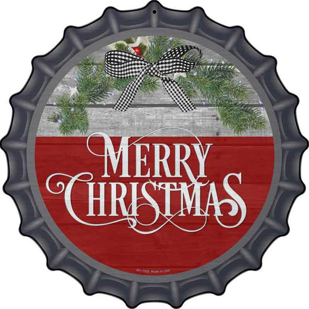 Merry Christmas Wreath Wholesale Novelty Metal Bottle Cap Sign