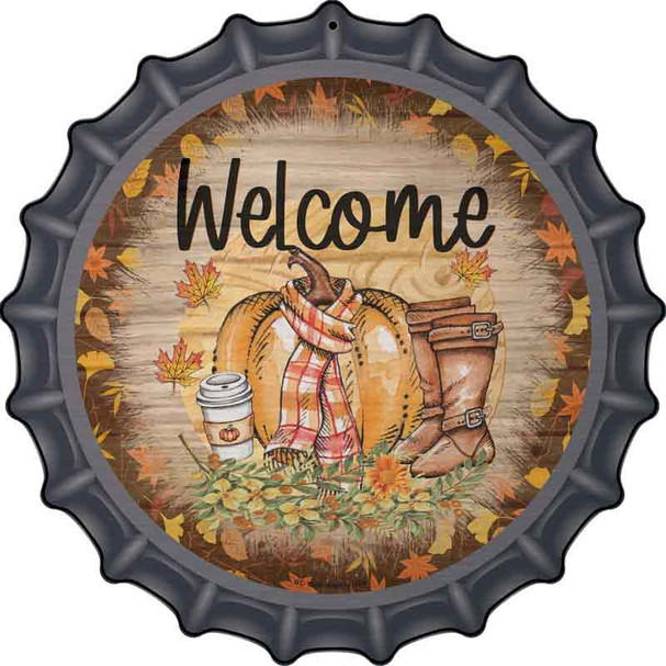 Welcome Pumpkin Wholesale Novelty Metal Bottle Cap Sign