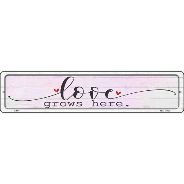 Love Grows Here Heart Wholesale Novelty Metal Street Sign