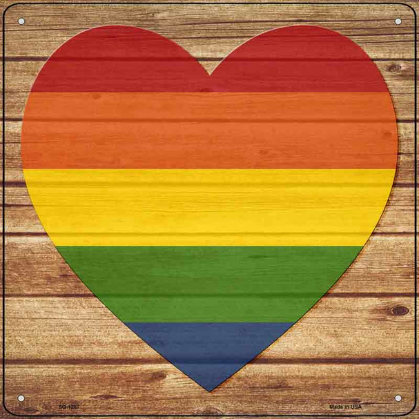 Heart Rainbow Wholesale Novelty Metal Square Sign