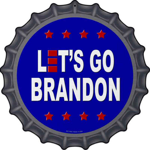 Lets Go Brandon Blue Wholesale Novelty Metal Bottle Cap Sign
