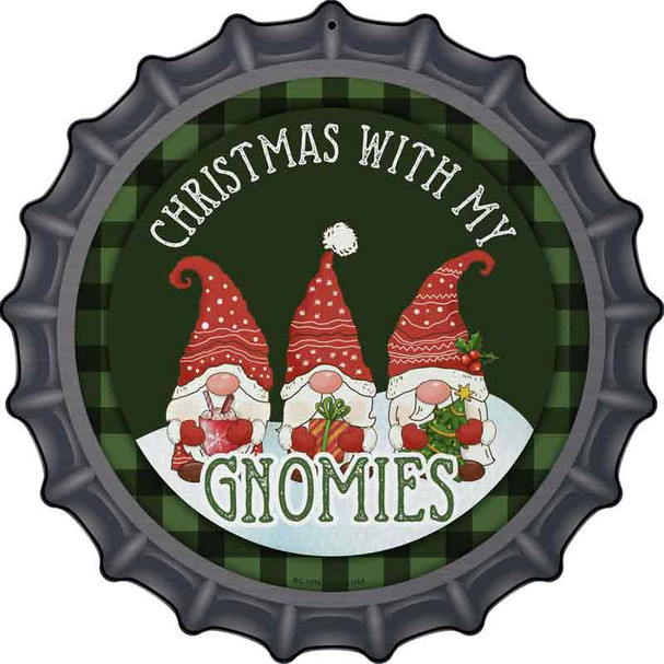 Christmas with my Gnomies Wholesale Novelty Metal Bottle Cap Sign