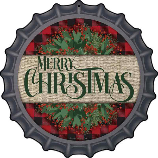 Merry Christmas Red Wholesale Novelty Metal Bottle Cap Sign