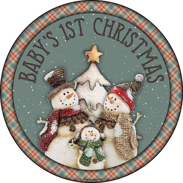 Babys First Christmas Wholesale Novelty Metal Circle Sign