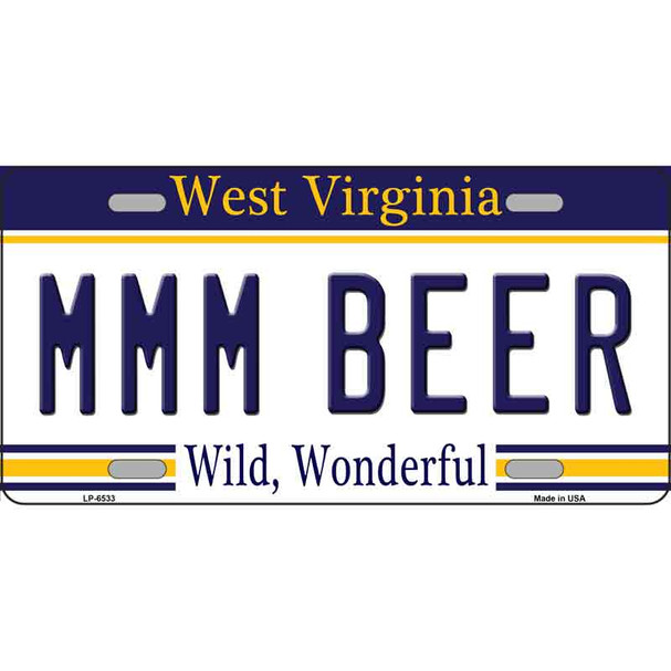 MMM Beer West Virginia Novelty Wholesale Metal License Plate Tag