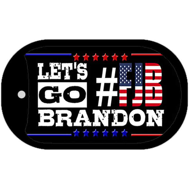 Lets Go Brandon FJB Black Wholesale Novelty Metal Dog Tag Necklace