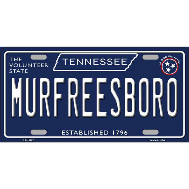 Murfreesboro Tennessee Blue Wholesale Novelty Metal License Plate Tag