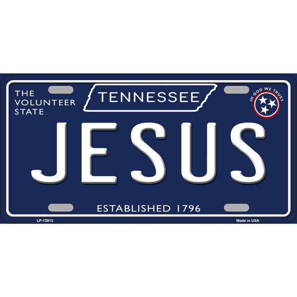 Jesus Tennessee Blue Wholesale Novelty Metal License Plate Tag