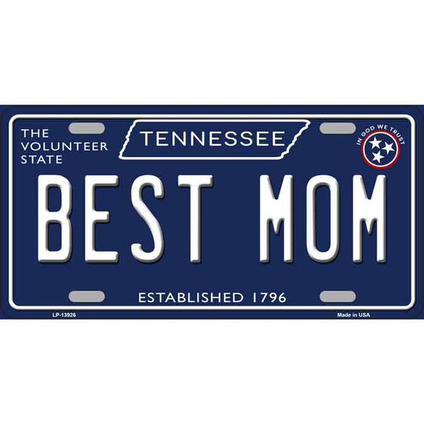 Best Mom Tennessee Blue Wholesale Novelty Metal License Plate Tag