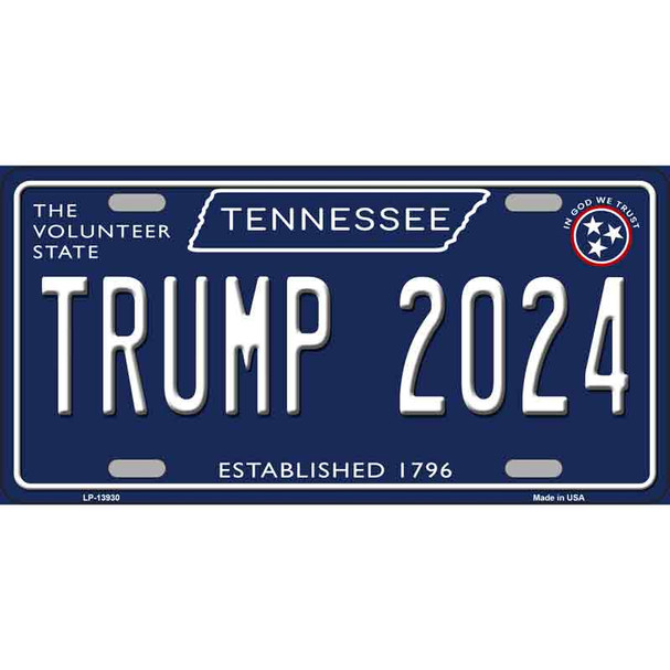 Trump 2024 Tennessee Blue Wholesale Novelty Metal License Plate Tag