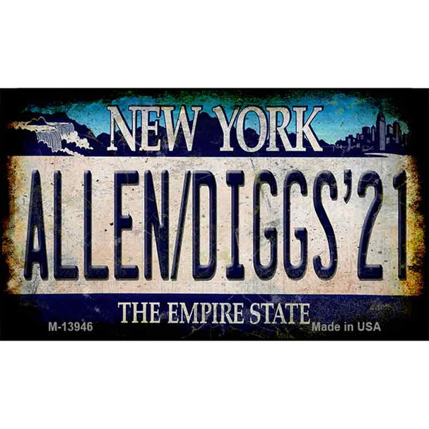 Allen Diggs 21 NY Blue Wholesale Novelty Metal Magnet