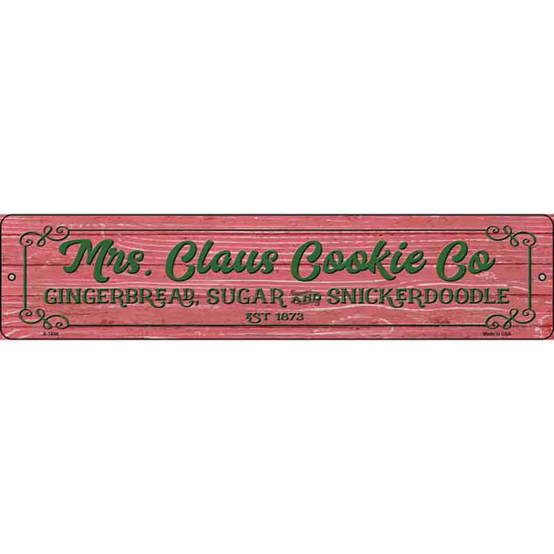 Mrs Claus Cookie Co Red Wholesale Novelty Metal Street Sign