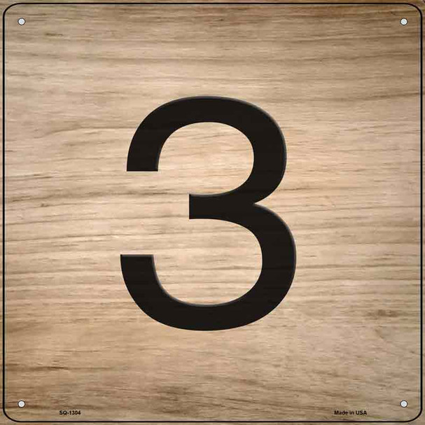 3 Number Tiles Wholesale Novelty Metal Square Sign