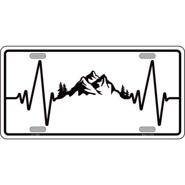 Mountains Heart Beat Wholesale Novelty Metal License Plate Tag