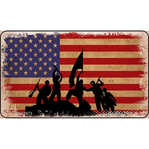 Grunge American Flag with Soldiers Wholesale Novelty Metal Magnet