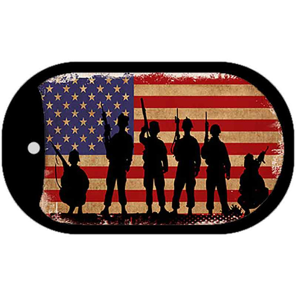 Military Soldiers American Flag Wholesale Novelty Metal Dog Tag Necklace