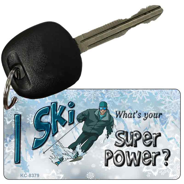 I Ski What's Your Super Power Wholesale Novelty Key Chain KC-8379