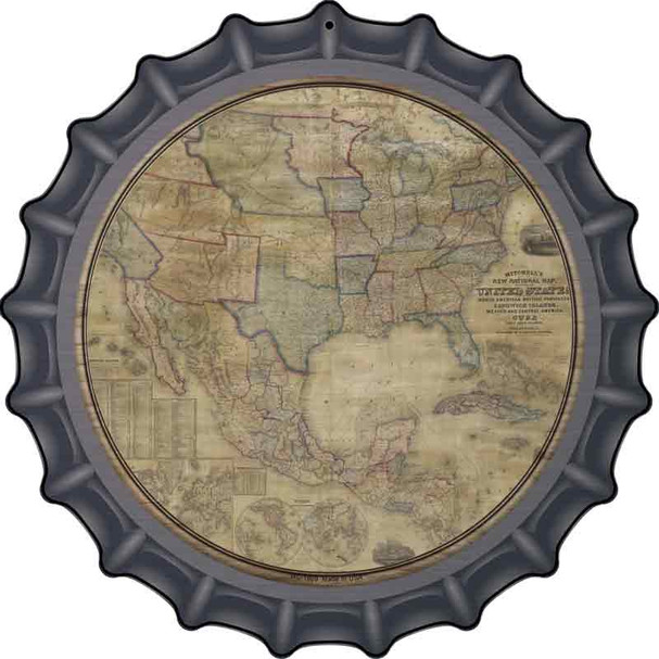 United States Map Wholesale Novelty Metal Bottle Cap Sign