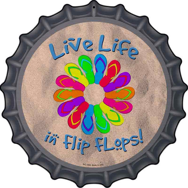 Live Life In Flip Flops Wholesale Novelty Metal Bottle Cap Sign