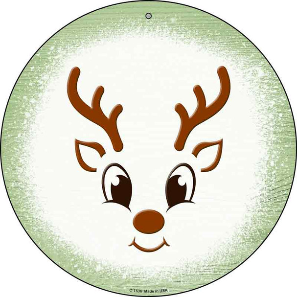 Light Green Reindeer Face Wholesale Novelty Metal Circle Sign