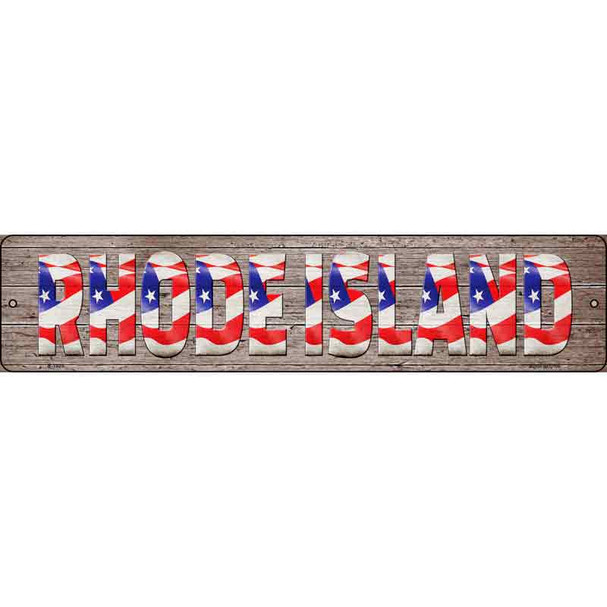 Rhode Island USA Flag Lettering Wholesale Novelty Metal Street Sign