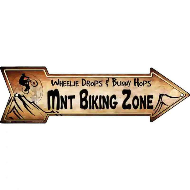 Mountain Biking Zone Wholesale Novelty Metal Arrow Sign