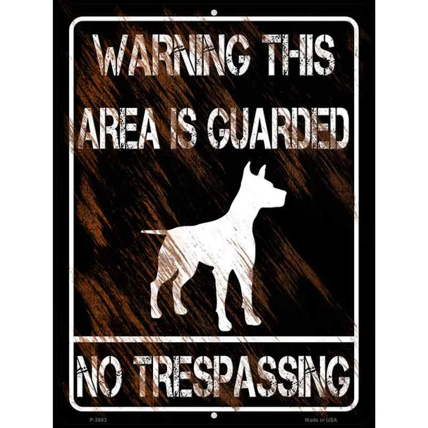 Warning Area Guarded By Dog Wholesale Novelty Metal Parking Sign
